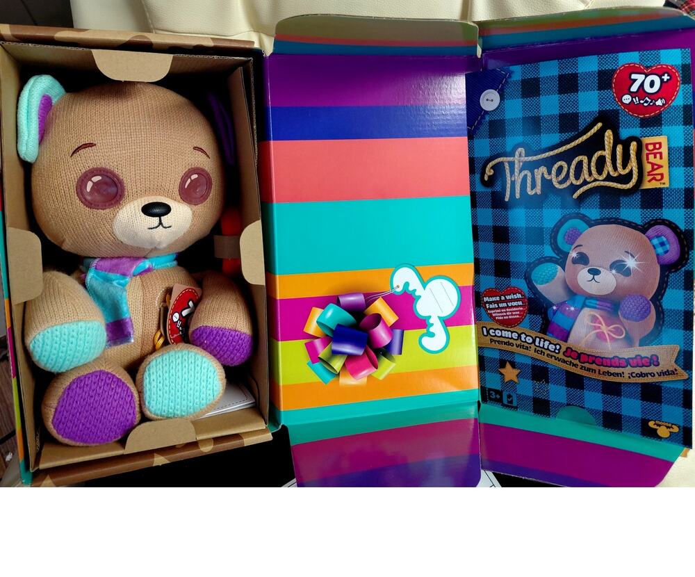NIB Thready Bear Interactive 14" Plush Teddy Bear Moose Toys Robot Toy